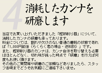 消耗したカンナを研磨します